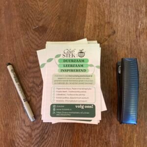 Stekjes evenement duurzame goodiebag flyer